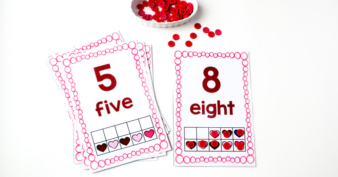 Valentine's ten frame counting activity using a Valentine's Day mailbox