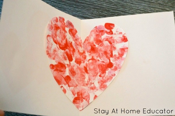 Finger painting valentines for kids to make this month