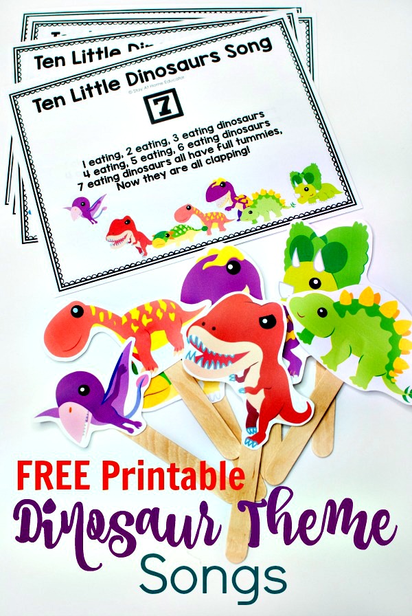 10 Little Dinosaurs Song activity and free printable
