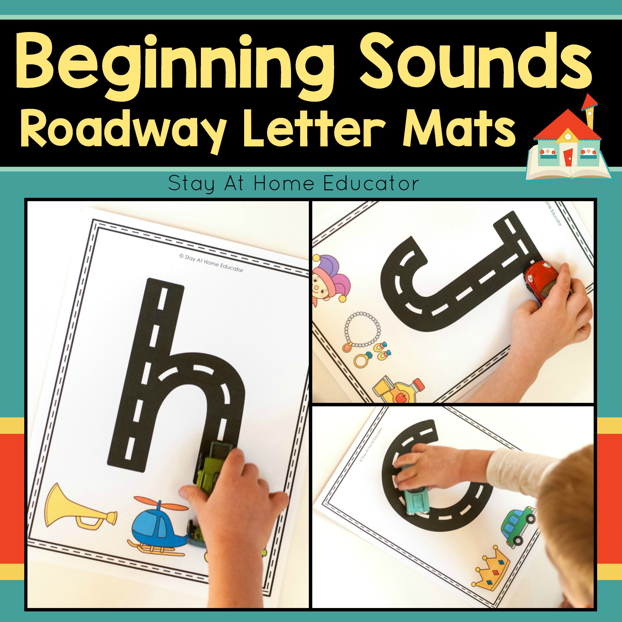 Beginning sounds roadway letter maps for preschool