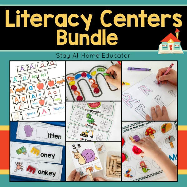 literacy center bundles for preschool