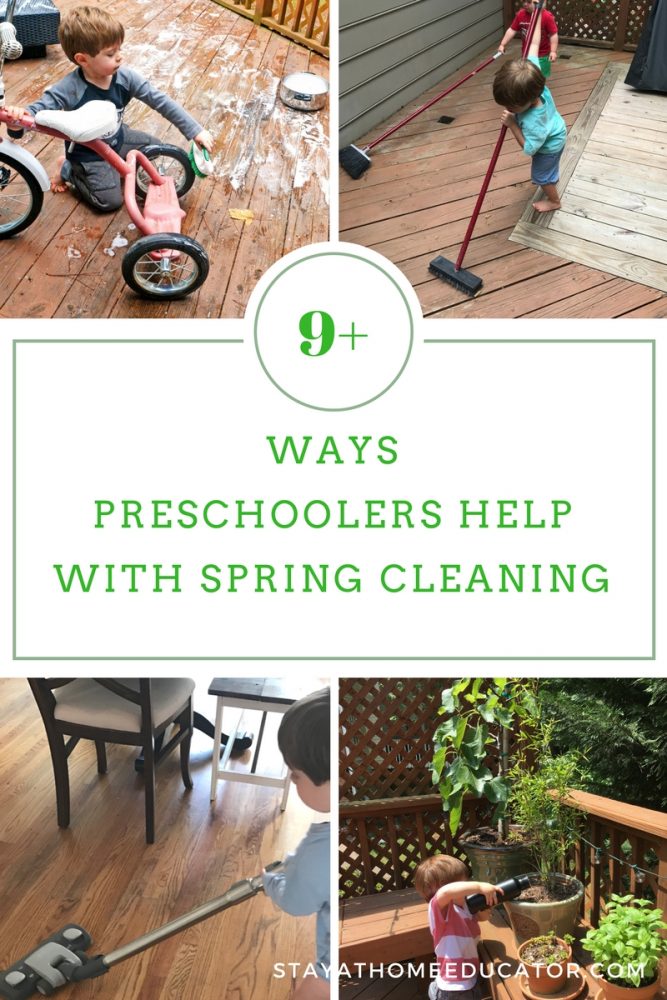 9+ chores for preschoolers to help with during spring cleaning