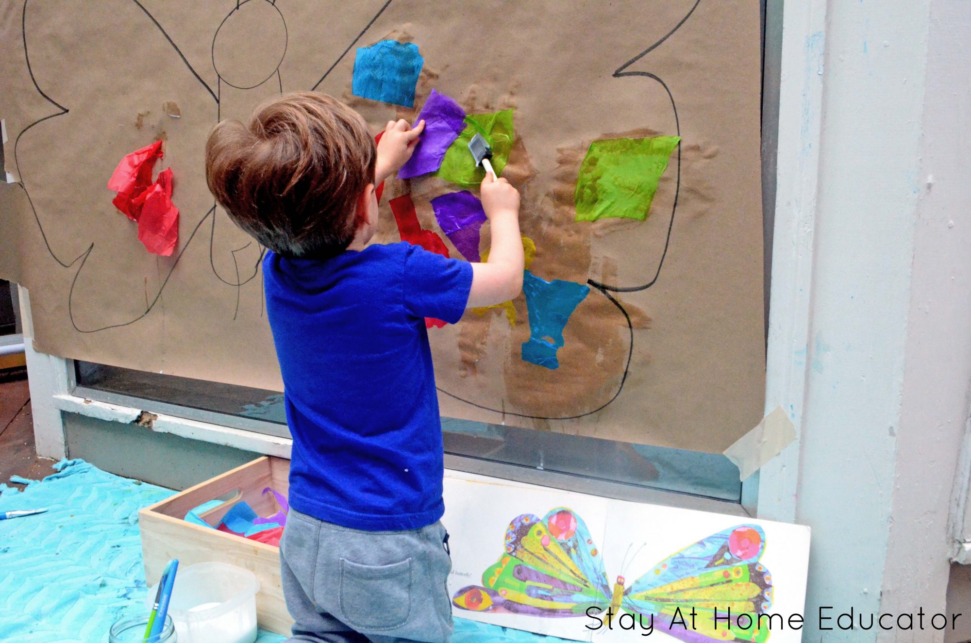 butterfly process art for preschoolers, spring art activities for preschool, spring crafts, butterfly activities