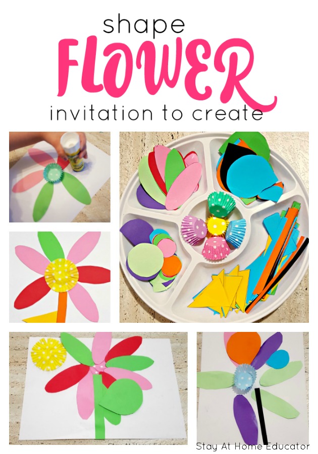 Shape flower invitation to create spring art