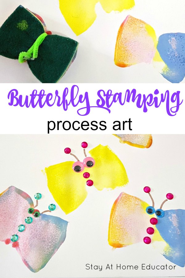 butterfly stamping process art pinterest