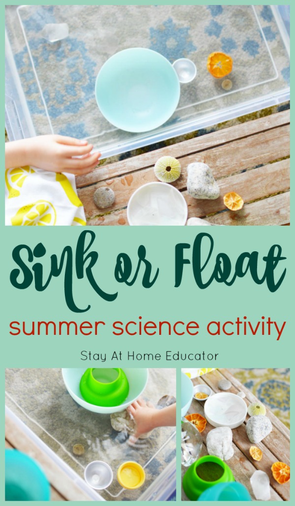 summer science activities in water sensory bin