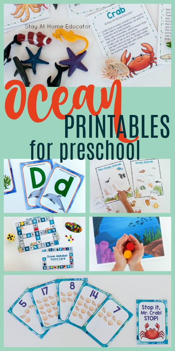 ocean printables for preschoolers, preschool ocean activities, ocean theme activities for preschoolers