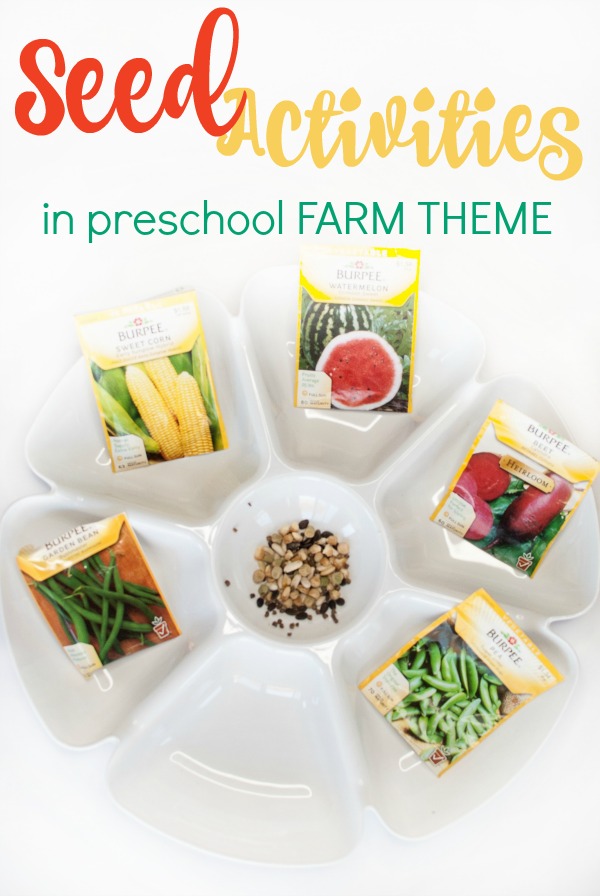 Seed activities perfect for a preschool farm theme