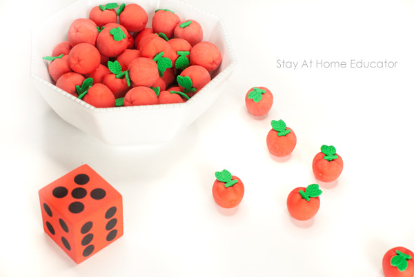6 Different apple activities for teaching counting and other math skills for preschoolers. 