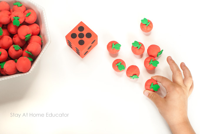 apple theme counting games for fall preschool theme | apples and pumpkins preschool theme