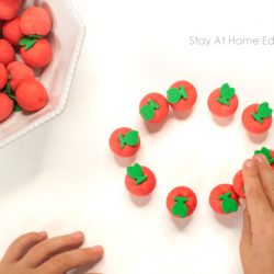 making shapes during apple theme math activities for preschoolers