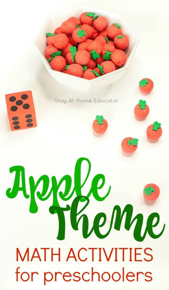 These apple theme math activities for preschoolers are so engaging