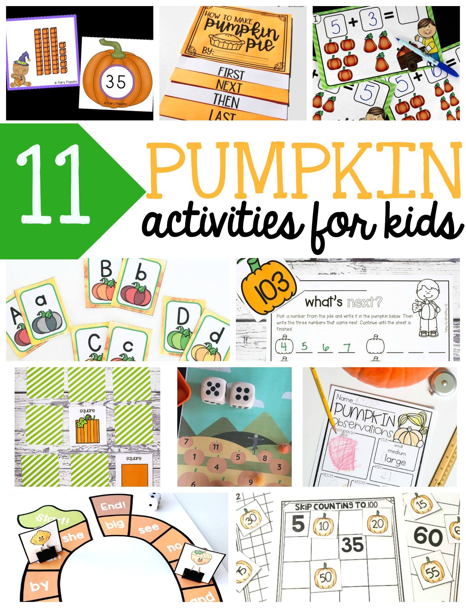 11 pumpkin activities for preschoolers
