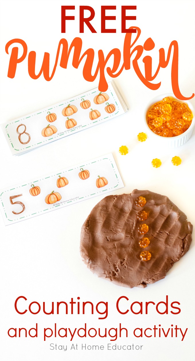 Pumpkin counting cards to explore early math skills