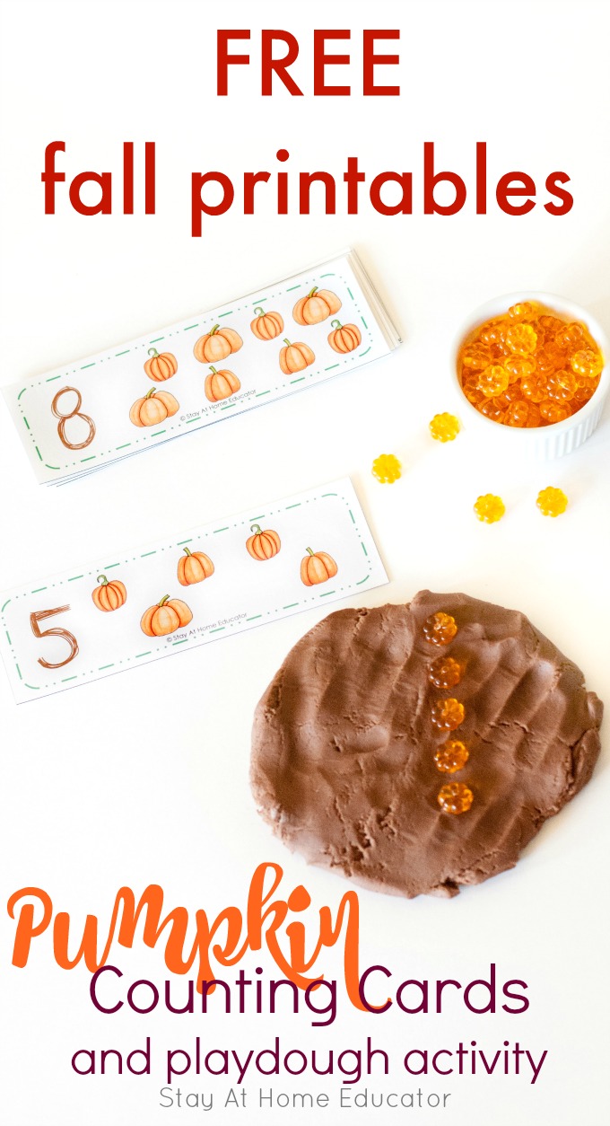 free pumpkin counting cards for your fall centers