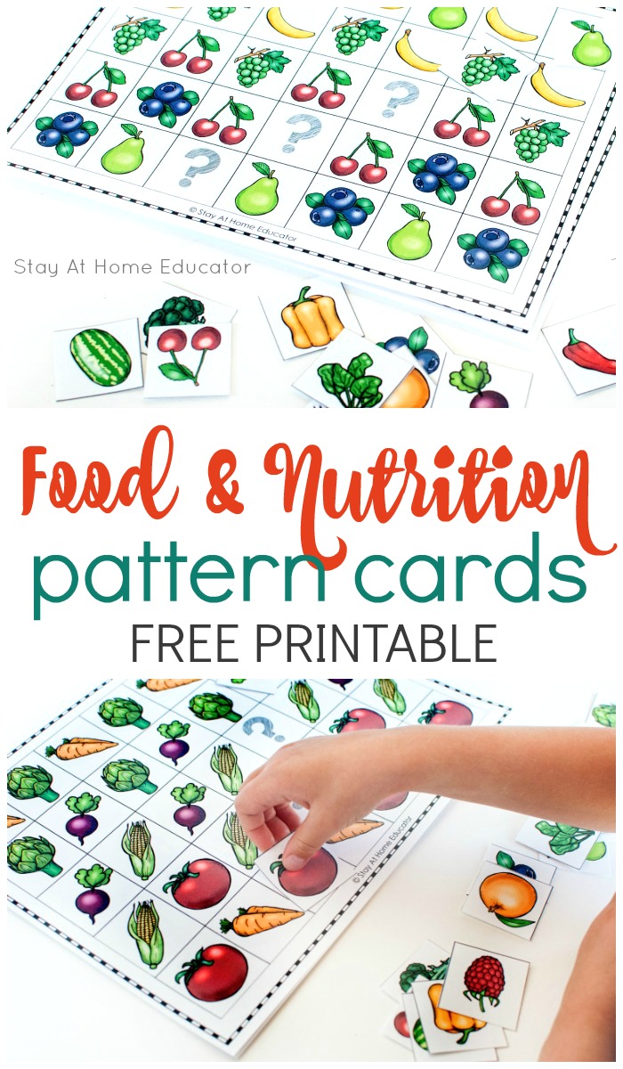 Preschool food and nutrition theme free printables
