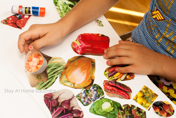 Making art as part of preschool healthy food activities
