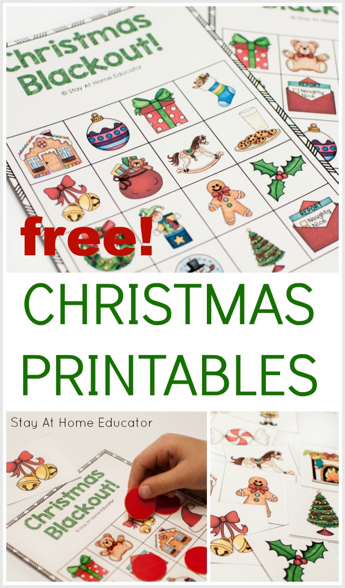Free Christmas printable for preschoolers to play 