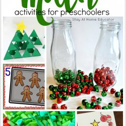 Christmas Math Activities for Preschoolers collage image| Christmas tree counting |