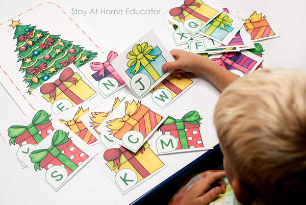 Exploring the alphabet with a free Christmas letter printable