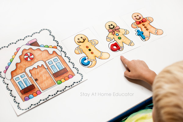 free christmas printables for preschool - gingerbread letters