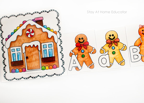 Gingerbread alphabet activities for preschoolers
