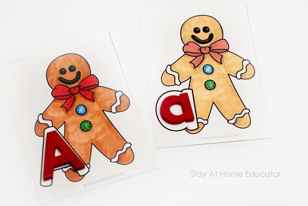 Gingerbread alphabet activities - letter matching