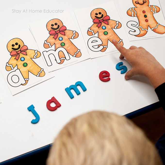 gingerbread alphabet letter recognition 