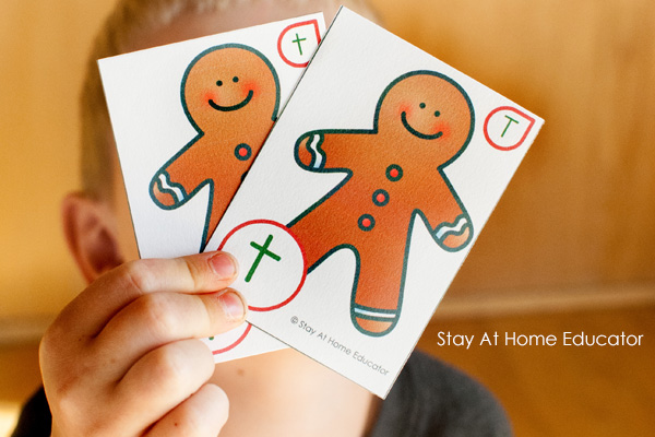 Gingerbread man theme letter cards