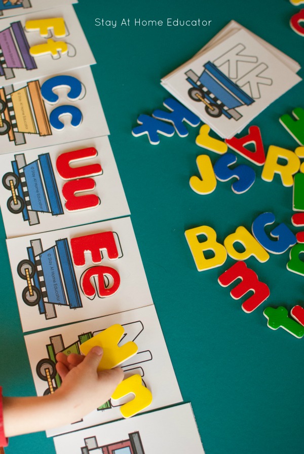 Free printable alphabet train activity for preschoolers