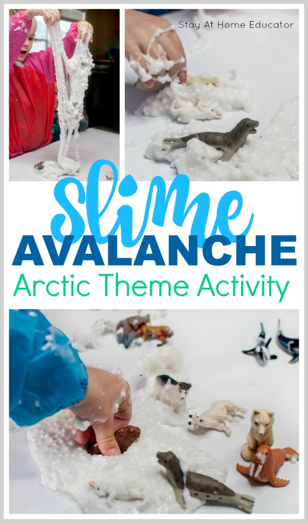 preschool arctic animal activity with homemade slime