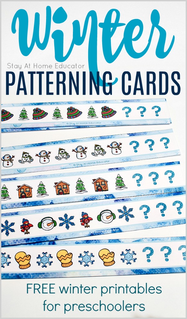Preschool Math Activities for Winter Using FREE Patterning Cards