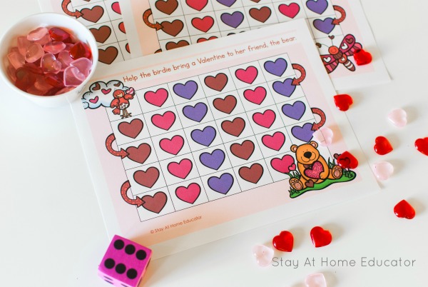 heart themed counting printables for preschool