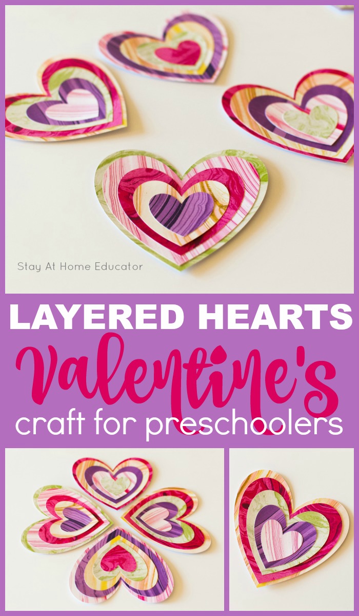 teach measurement and sequencing with this layered hearts Valentine's craft for preschoolers and kindergarteners