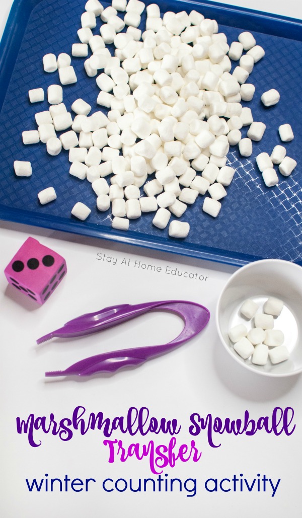 winter fine motor activity that teaches preschoolers counting skills