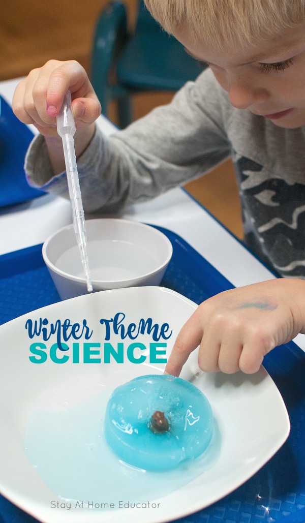 simple aratic themed science activity for preschoolers that also encourages fine motor development