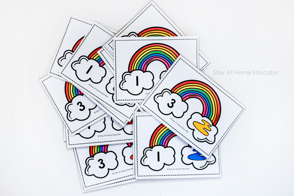 free printable for rainbow themed math activities
