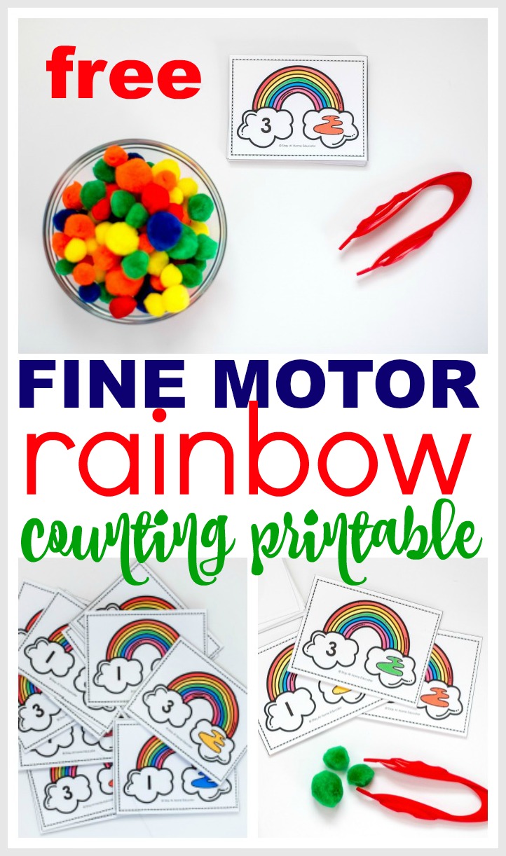 rainbow theme counting and math activity that teaches colors