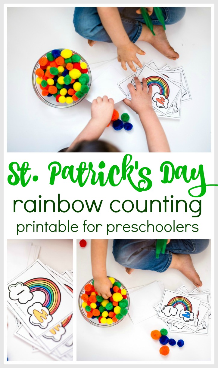 rainbow theme counting and math activity that teaches colors
