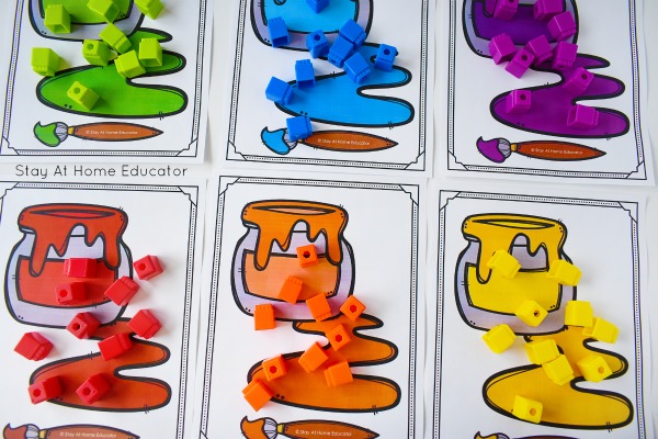 6 Different Activity Ideas To Teach Colors To Toddlers. Kids will enjoy these games that will help them identify and speak different colors!! 