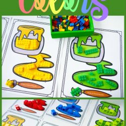 Free printable color sorting mats for teaching colors plus six color activities using the printable
