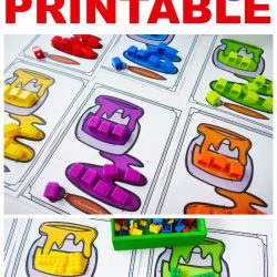 Free printable color sorting mast for teaching colors plus six color activities using the printable