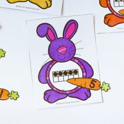 A super simple yet engaging printable ten frame activity. This is perfect for spring and Easter in your preschool or kindergarten classrooms!