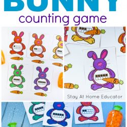 feed the bunny Easter counting activity for preschoolers