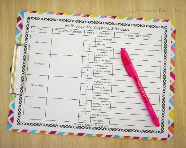 FREE Template for Lesson Planning in Math for preschool. Includes tips for creating a reoccurring curriculum map to help with planning for years to come. 