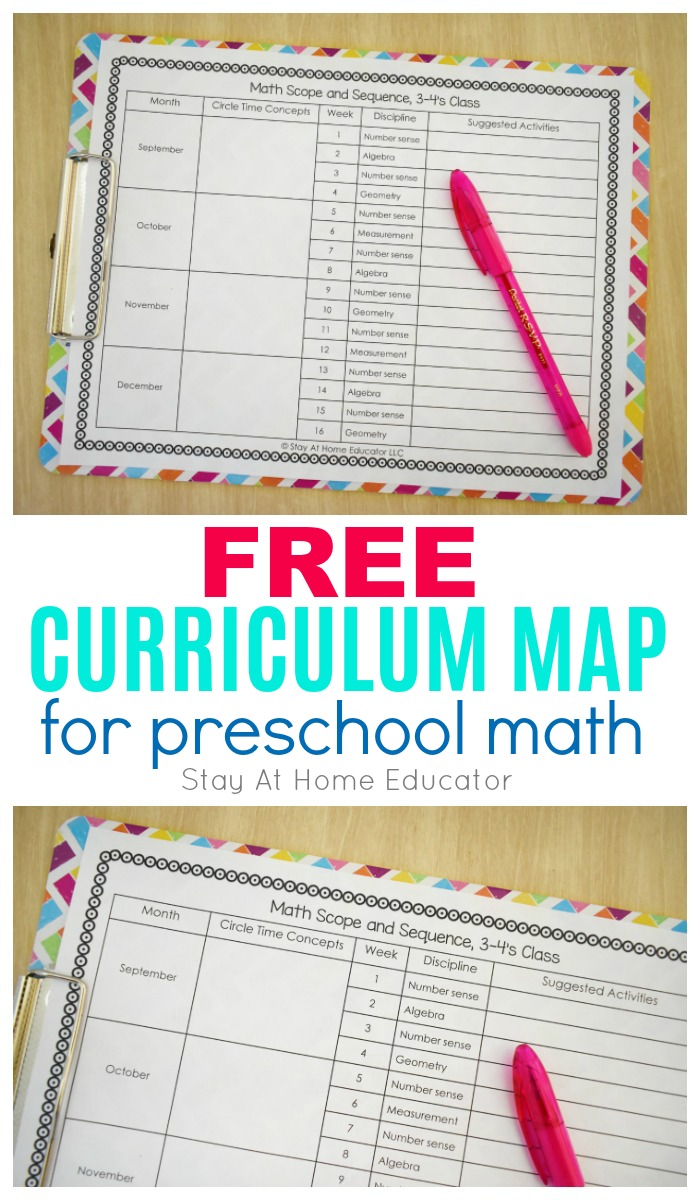 Curriculum Map for Year Long Lesson Planning in Math (Preschool) Throughout Blank Curriculum Map Template