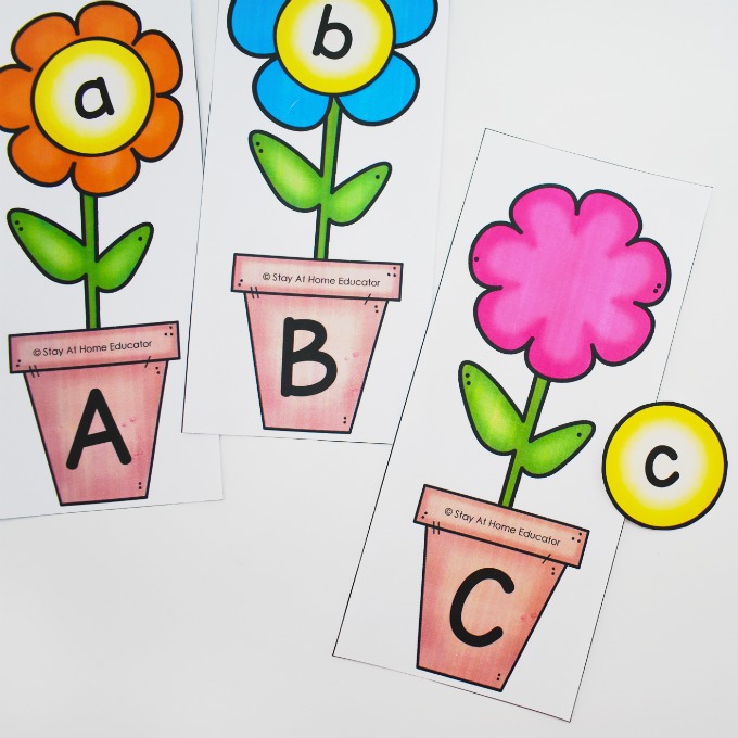 A fun Alphabet Spring Theme Printable set that will help your preschoolers with letter recognition, identification as well as upper and lowercase.