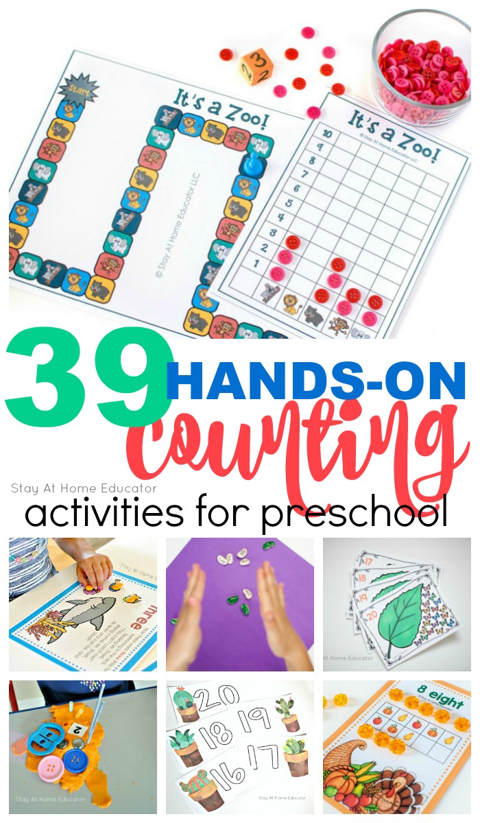 39 Hands-On Preschool Counting Activities - Stay At Home ...