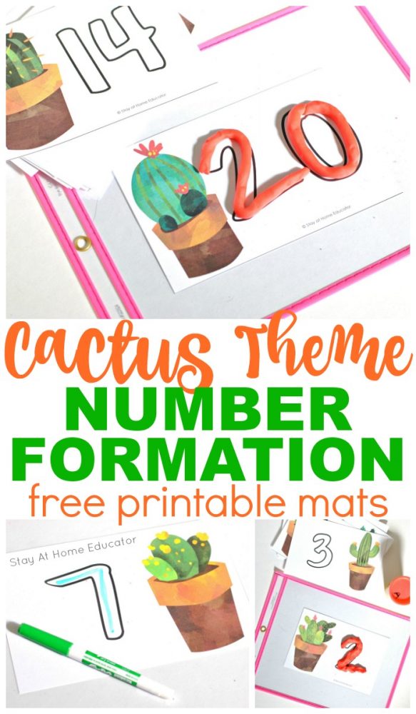 Number Formation Mats with a desert theme to help preschoolers with numbers and fine motor skills. 