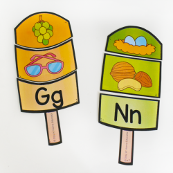 Popsicles to help preschoolers learn and practice beginning sounds.